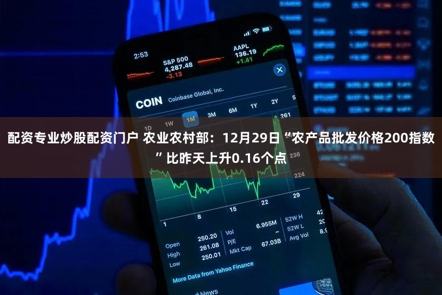 配资专业炒股配资门户 农业农村部：12月29日“农产品批发价格200指数”比昨天上升0.16个点